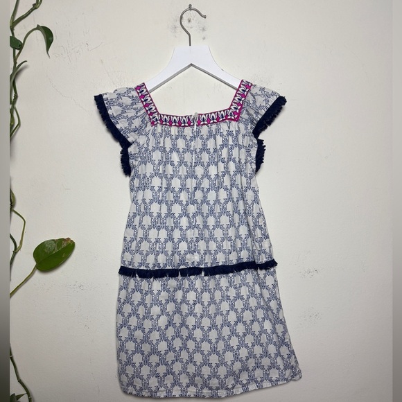 Roberta Roller Rabbit Graphic Dress Blue andWhite Boho - Picture 4 of 4